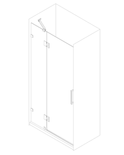 Двері в нішу Koer SR SD04-120x200-TR-07 прозоре скло Easy Clean 10мм, графіт (KR5388)