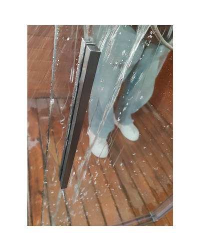 Шторки стеклянные на ванну раздвижные Koer SR BS06-120x150-TR-07 прозрачное стекло Easy Clean 6мм, графит (KR5947)