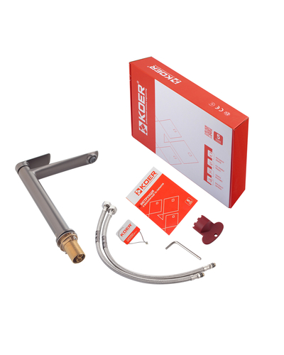 Змішувач для умивальника Koer KB-11028-07 високий графіт (KR5296)