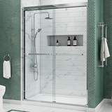 Дверь в нишу Koer SR SD03-140x200-TR-01 прозрачное стекло Easy Clean 8мм хром (KR5385)