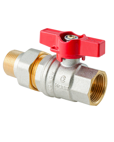 Кран с американкой Koer Extreme KE.227-20 - 3/4" ручка "бабочка" красная (KR5766) Кран с американкой Koer Extreme KE.227-20 - 3/4" ручка "бабочка" красная (KR5766)