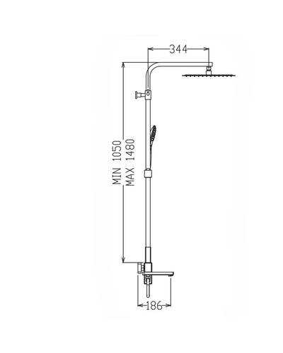 Душевая система со смесителем Koer KB-56039-01 3 функции (хром) (KR5995)