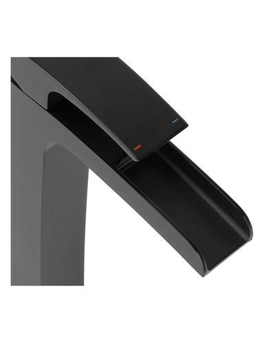 Смеситель для умывальника Koer KB-15007-05 высокий водопад (Цвет черный) (KR3449)