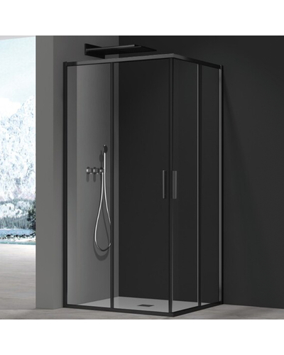 Душова кабіна без піддону Koer SR SC10-90x90x195-TR-07 прозоре скло Easy Clean 6мм, графіт (KR5944)