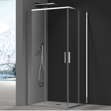 Душова кабіна без піддону Koer SR SC10-90x90x195-TR-01 прозоре скло Easy Clean 6мм, хром (KR5942)