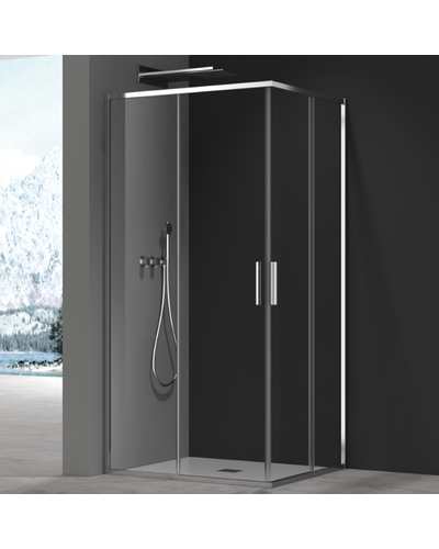 Душова кабіна без піддону Koer SR SC10-90x90x195-TR-01 прозоре скло Easy Clean 6мм, хром (KR5942)