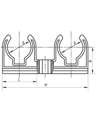 Двойное крепление для PPR трубы 20 Koer K0080.PRO (KP0096)