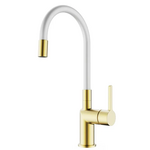Смеситель для кухни Koer KB-70029-12 (матовое золото+сил.излив белый) (KR5958)