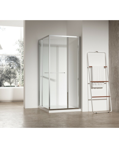 Душевая кабина без поддона Koer SR SC09-90x90x200-R-TR-01 прозрачное стекло Easy Clean 6мм хром правая (KR5770)