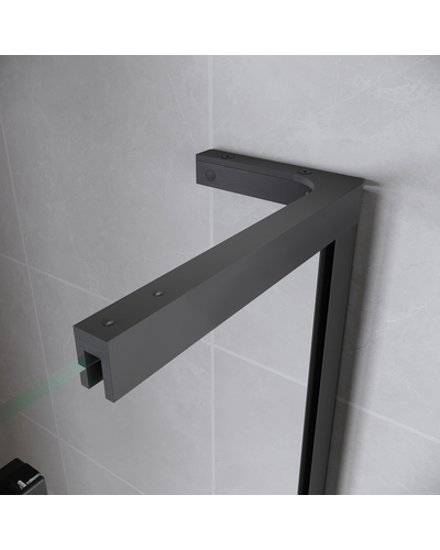 Двері у нішу Walk-In розсувні Koer SR SD07-120x200-R-TR-07 прозоре скло Easy Clean 8мм графіт права (KR5775)