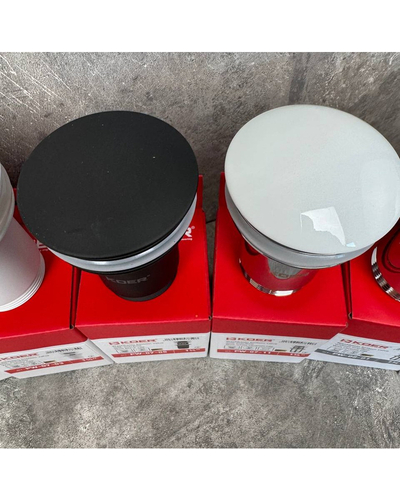 Донний клапан для раковини Koer PW-07-05 1.1/4 з переливом автоматичний Click-Clack чорний мат (KR5785)