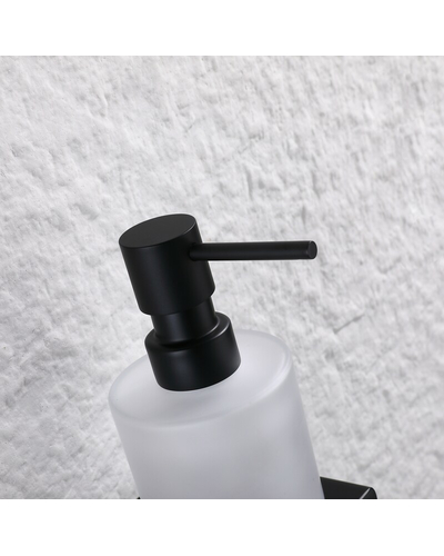 Дозатор для жидкого настенный мыла Koer AS-0104-05 (стекло) цвет черный (KR6166)