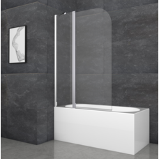 Шторки стеклянные на ванну Koer SR BS03-95x140-TR-01 прозрачное стекло 6мм хром (KR5402)