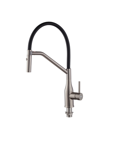 Смеситель для кухни Koer KI-70026-07 с черным силиконовым изливом графит (KR5211)