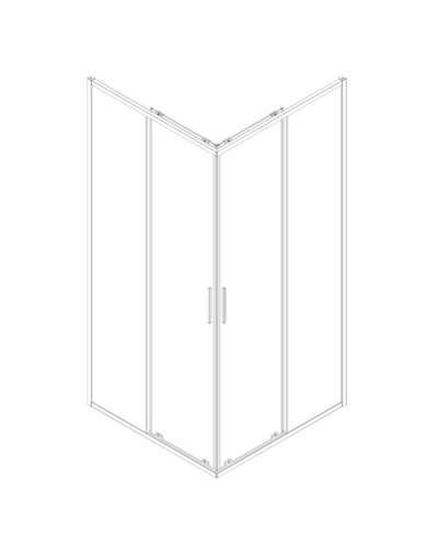 Душова кабіна без піддону Koer SR SC10-90x90x195-TR-01 прозоре скло Easy Clean 6мм, хром (KR5942)