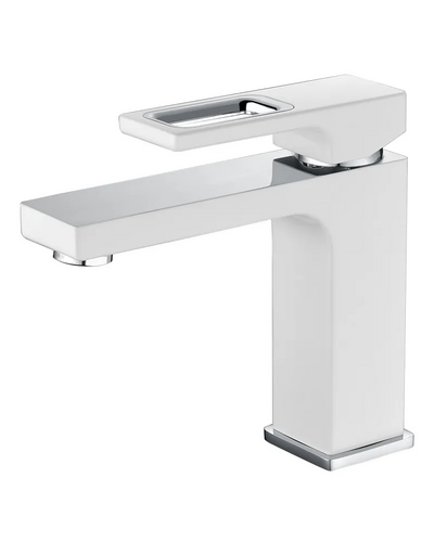 Змішувач для умивальника Koer KB-10009-04 (хром+білий) (KR5975)