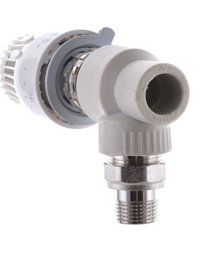 Кран термостатический с термоголовкой угловой 20x1/2 PPR Koer K0153.PRO (KP0195)