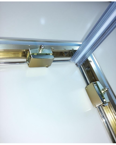 Душова кабіна без піддону Koer SR SC10-90x90x195-TR-12 прозоре скло Easy Clean 6мм, матове золото (KR5943)