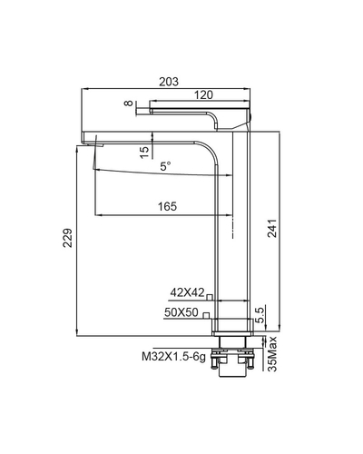 Змішувач для умивальника Koer KB-11009-01 високий (Колір хром) (KR3500)