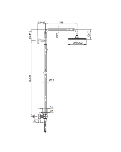 Душова система з термостатичним змішувачем Koer KB-53011-05 (Колір чорний) (KR4723)