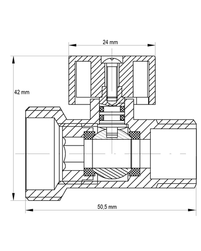 Кран триходовий 1/2Mx3/4Mx1/2F Koer KR.515 (KR0103)
