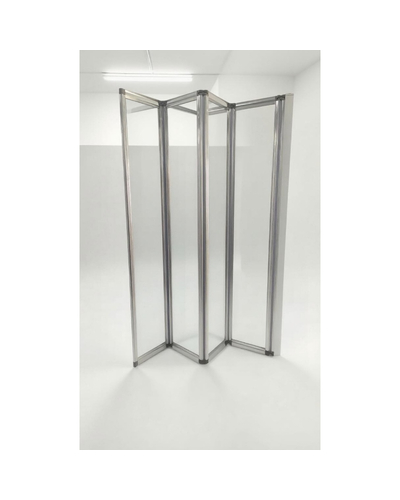 Шторки стеклянные на ванную складные Koer SR BS07-80x140-TR-01 прозрачное стекло Easy Clean 4мм, хром (KR5948)