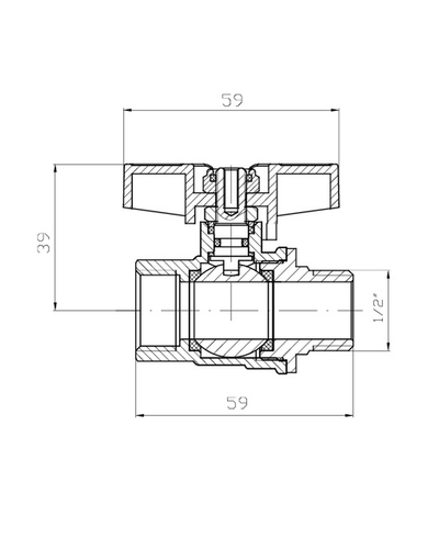 Кран шаровой ГШМ Koer Extreme KE.218-15 - 1/2" FM ручка "бабочка" красная (KR5759) Кран шаровой ГШМ Koer Extreme KE.218-15 - 1/2" FM ручка "бабочка" красная (KR5759)