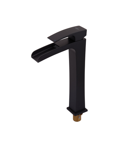 Смеситель для умывальника Koer KB-15007-05 высокий водопад (Цвет черный) (KR3449)