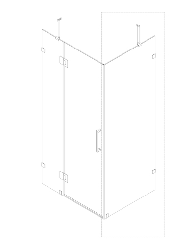 Боковая стенка для кабины Koer SR SW04-80x200-TR-01 прозрачное стекло Easy Clean 10мм, хром (KR5389)