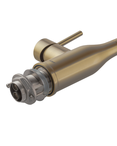 Смеситель для кухни Koer KI-70026-12 с белым силиконовым изливом золото мат (KR5212)