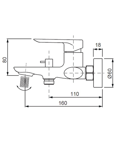 Змішувач для ванни з коротким виливом Koer KB-40028-07 графіт (KR5308)