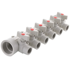 Коллектор 6-way с шаровыми кранами (40x20) PPR Koer K0173.PRO (KP0223)