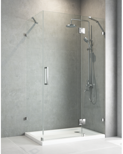 Боковая стенка для кабины Koer SR SW04-80x200-TR-01 прозрачное стекло Easy Clean 10мм, хром (KR5389)