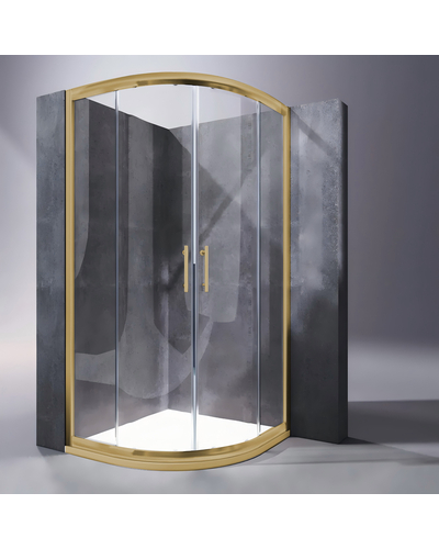 Душова кабіна без піддону Koer SR SC04-90x90x195-TR-12 прозоре скло Easy Clean 5мм матове золото (KR5681)