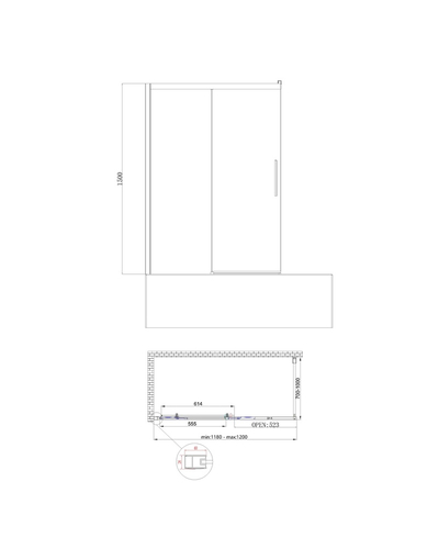 Шторки стеклянные на ванну раздвижные Koer SR BS06-120x150-TR-12 прозрачное стекло Easy Clean 6мм, матовое золото (KR5946)