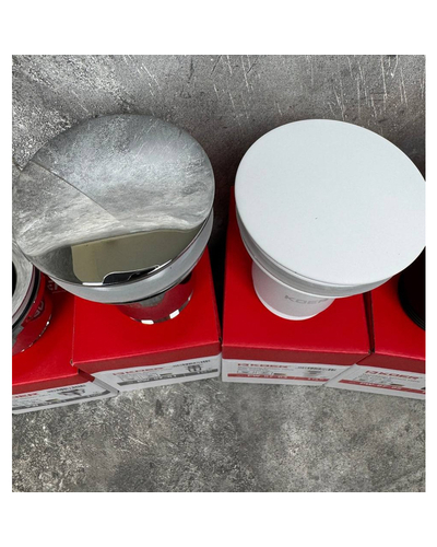 Донний клапан для раковини Koer PW-07-01 1.1/4 з переливом автоматичний Click-Clack хром (KR5782)