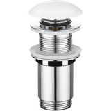 Донный клапан для раковины Koer PW-08-11 1.1/4 без перелива автоматический Click-Clack белая керам.накл (KR5788)