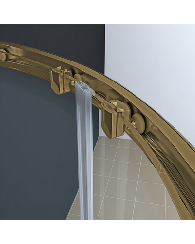 Душова кабіна без піддону Koer SR SC04-90x90x195-TR-12 прозоре скло Easy Clean 5мм матове золото (KR5681)
