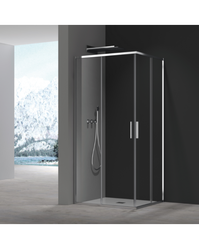 Душова кабіна без піддону Koer SR SC10-90x90x195-TR-01 прозоре скло Easy Clean 6мм, хром (KR5942)