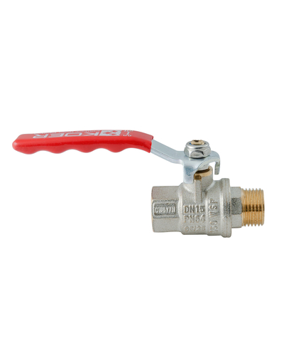 Кран шаровой ГШВ Koer Extreme KE.215-15 - 1/2" FM ручка "рычаг" красная (KR5750)