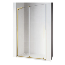 Двері у нішу Walk-In розсувні Koer SR SD07-120x200-R-TR-12 прозоре скло Easy Clean 8мм матове золото права (KR5774)