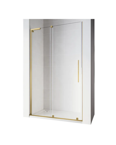 Двері у нішу Walk-In розсувні Koer SR SD07-120x200-R-TR-12 прозоре скло Easy Clean 8мм матове золото права (KR5774)