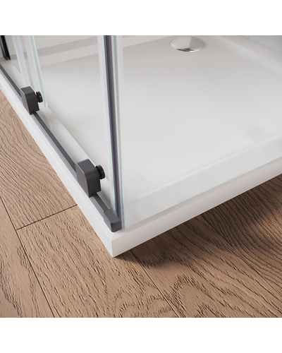 Двері у нішу Walk-In розсувні Koer SR SD07-120x200-R-TR-07 прозоре скло Easy Clean 8мм графіт права (KR5775)