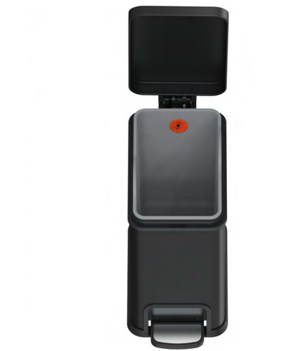 Відро для сміття з плавним закриттям прямокутне Koer TC-010108-05 8 л колір чорний (KR5593)
