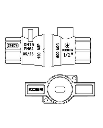 Кран шаровой ГШМ Koer Extreme KE.218-15 - 1/2" FM ручка "бабочка" красная (KR5759) Кран шаровой ГШМ Koer Extreme KE.218-15 - 1/2" FM ручка "бабочка" красная (KR5759)