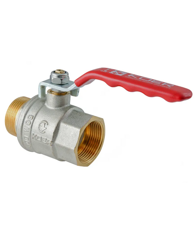 Кран шаровой ГШВ Koer Extreme KE.215-32 - 1 1/4" FM ручка "рычаг" красная (KR5753)
