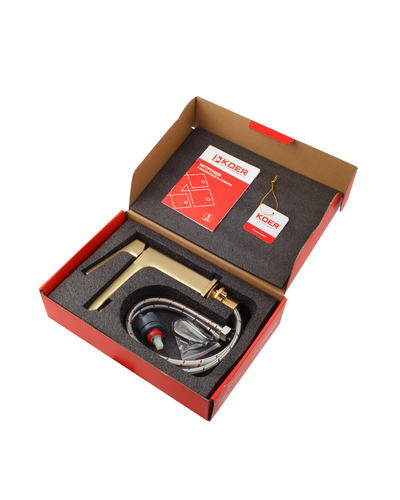 Смеситель для умывальника Koer KB-10031-12 (матового золота) (KR5973)