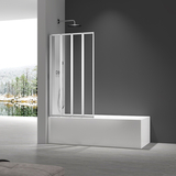 Шторки скляні на ванну складні Koer SR BS07-80x140-TR-01 прозоре скло Easy Clean 4мм, хром (KR5948)