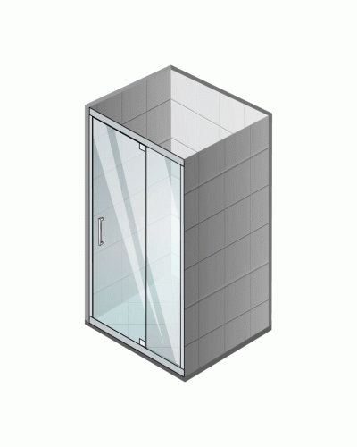 Дверь в нишу Koer SR SD04-100x200-TR-01 прозрачное стекло Easy Clean 10мм хром (KR5386)