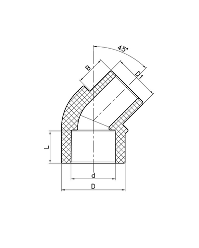 Угол Koer K0264.PRO 25 PPR 45 ВН (KP2908)
